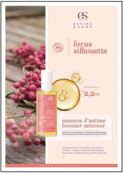 Estime&Sens Cosmetique bio focus silhouette essence d'estime booster minceur institut de beauté quimper studio by G